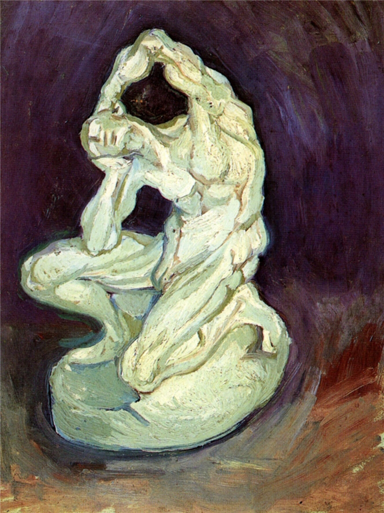 Plaster Statuette Of A Kneeling Man Van Gogh Oil Painting